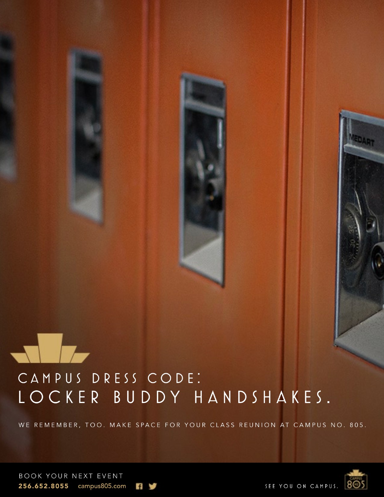 Campus No. 805 print ad &mdash; Campus Dress Code: Locker Buddy Handshakes