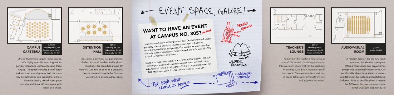Campus No. 805 event space brochure interior