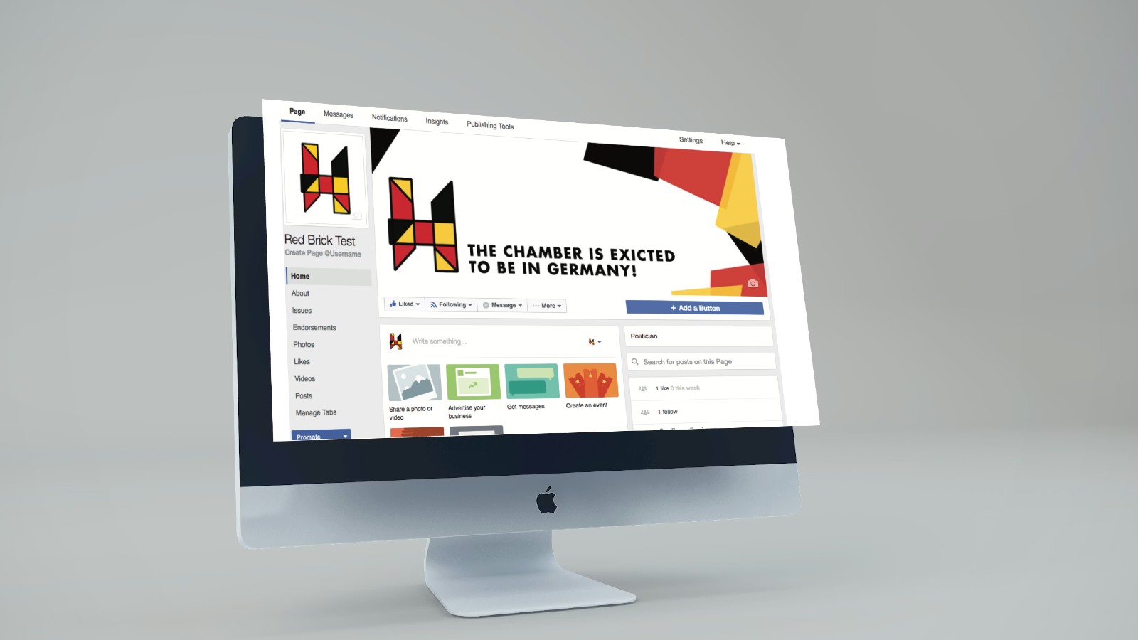 German color variation deployed as a social media presence for the Chamber's international recruitment campaign