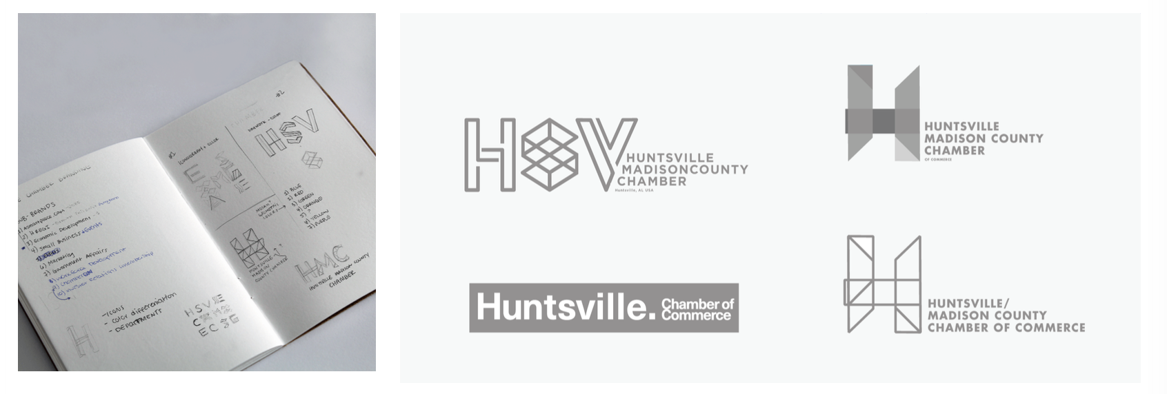 Early sketches and logo explorations &mdash; every direction tested before the right one was found