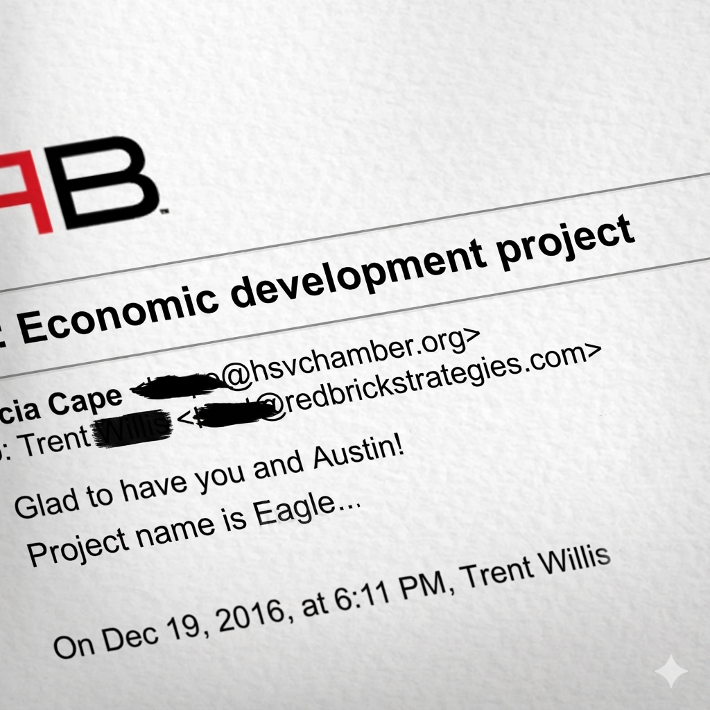 The original email from Lucia Cape naming the project Eagle, December 2016