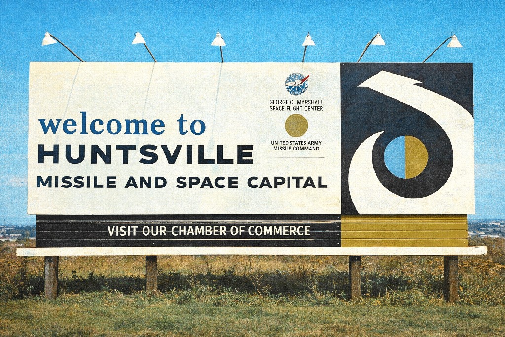 Welcome to Huntsville &mdash; George C. Marshall Space Flight Center billboard